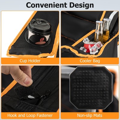  Tangkula Portable Folding Camping Chair 2-in-1 Reclining Camping Chair With Removable Footrest 2-Position Adjustable Backrest Cup Holder