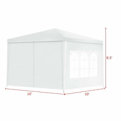  Costway Canopy Party Wedding Event Tent 10'x10' Heavy Duty Outdoor Gazebo Side Walls