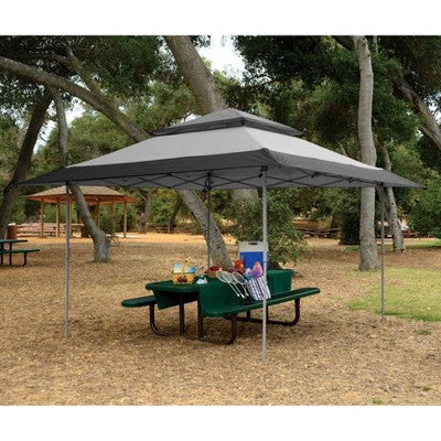  Z-Shade 13 X 13 Foot Adjustable Height Instant Gazebo Outdoor Canopy Patio Shelter Tent With Stakes, Steel Frame, And Storage Carry Bag, Gray