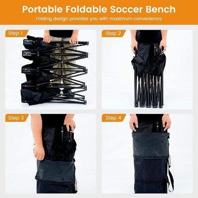  Docred Portable Bench 4/6/9 Seat Soccer Benches For Team, Folding Soccer Bench Chair Sideline Benches Camping Chairs With Carry Bag