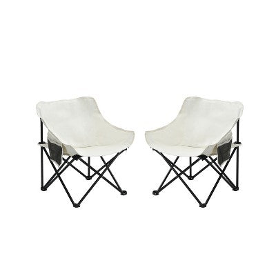  DOMETOUR 2Pcs Outdoor Camping Chairs Folding/Portable With Carry Bag, For Camping, Beach, Picnic Or Backyard Use