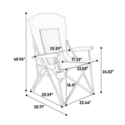  Sevobal Outdoor Portable Chairs High Back Lawn Chair With Cup Holder And Collapsible Design For Backyard Garden Patio, Red, 9.06"*6.69"*36.22"