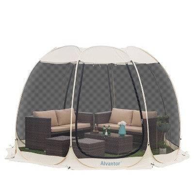  Alvantor Outdoor Pop Up Portable Gazebo Tent With Mesh Netting Screened Shelter Beige