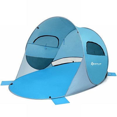  Costway Pop Up Beach Tent Anti-UV UPF 50 Plus Portable Sun Shelter For 3-4 Person