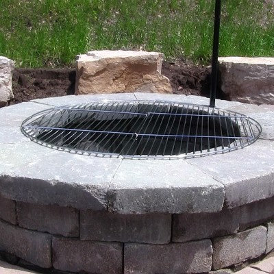 Sunnydaze Decor Sunnydaze Outdoor Camping Portable Heavy-Duty Foldable Chrome-Plated Fire Pit Cooking Grill Grate