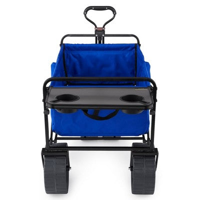  Mac Sports Heavy Duty Steel Frame Collapsible Folding 150lbs.Capacity Outdoor Beach Garden Utility Wagon Cart With All Terrain Wheels