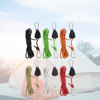  Unique Bargains Adjustable Tent Rope Hanger 1/8" 12.8ft Long 4 Pcs