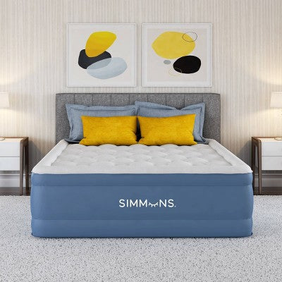  Simmons Rest Aire 17" Comfort Top Anti-Microbial Air Mattress With Built-in Pump - Queen