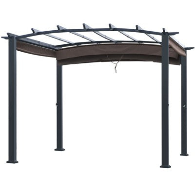  Tangkula Outdoor Retractable Pergola 10 X 10ft Patio Pergola Gazebo Sun Shade Shelter Canopy W/Heavy Duty Steel Frame For Beach