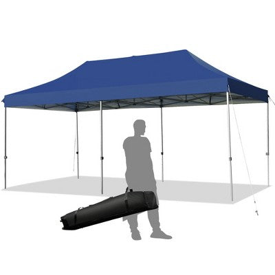  Costway 10'x20' Pop Up Canopy Tent Folding Heavy Duty Sun Shelter Adjustable W/Bag
