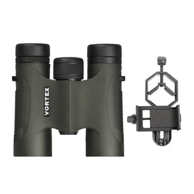  Vortex Diamondback 10x28 Binoculars With Smartphone Adapter Bundle