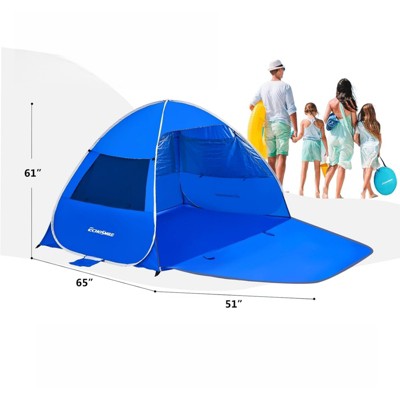  DSVIMOY Beach Tent, Sun Shelter For 3/4 Person, Portable Beach Umbrella Cabana, Blue, 78.7"*51.1"*51.2"