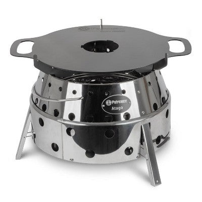  Petromax Atago Griddle Plate, For Outdoor Atago Camp Grill, Plancha Round Steel Disc With Handles And Rack, Temperature Zones