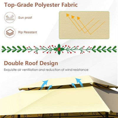  Costway 2-Tier 10'x13' Steel Gazebo Canopy Tent Shelter Patio Garden Outdoor Netting