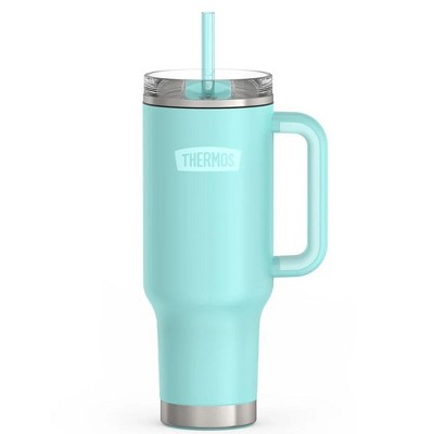  Thermos 40 Oz Stainless Steel Cup Holder Mug W/ Straw