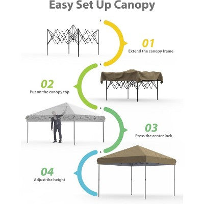  10x10/10x20 Pop Up Canopy Tent – Instant Setup Outdoor Gazebo With 1-Button Push, Portable Commercial Tent For Backyard, Camping, Beach & Parties
