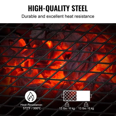  VEVOR Folding Campfire Grill, Heavy Duty Steel Mesh Grate, 22.4" Portable Camping Grates Over Fire Pit, Camp Fire Cooking Equipment