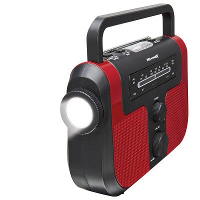  WeatherX WB/AM/FM Solar Charge Radio - Red (WR383R)