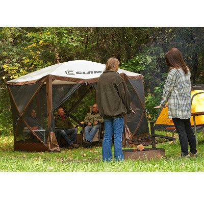  Clam Quick Set Escape Portable Outdoor Canopy (2 Pack) + Wind And Sun Panels