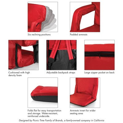  Picnic Time Ventura Stadium Seats - Red