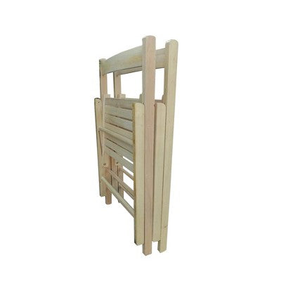  Sevobal Outdoor Portable Chairs 2 Piece Slatted Wood Folding Chair Set For Kitchen Special Events Outdoor Backyard Garden, Beige, 15.6"*22.8"*31"