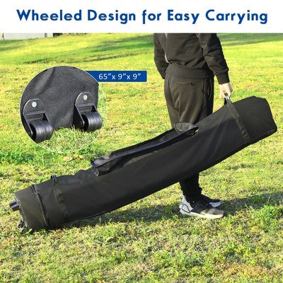  Costway 10' X 10' Portable Pop Up Canopy Event Party Tent Adjustable W/Roller Bag White/Blue/Grey