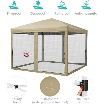  Acekool Pop Up Canopy Tent, Easy Up Outdoor Shelter With Mosquito Netting, Sun Shade, 3 Adjustable Heights, Wheeled Bag For Patio, Camping, Picnic