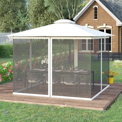 Outsunny Universal Replacement Mesh Sidewall Netting For Patio Gazebos And Canopy Tents With Zippers, (Sidewall Only)