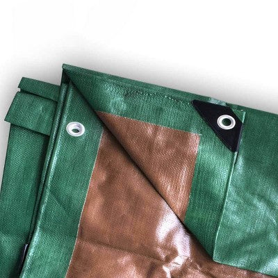  Moose Supply Heavy Duty Waterproof Poly Tarp Covers, Green/Brown, 12 Mil