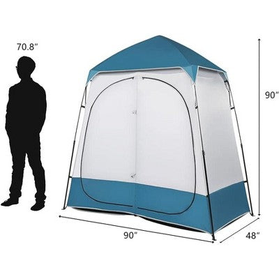  VINGLI 2 Room Shower Tent, 7.5 FT Instant Pop Up Shelter With Carrying Bag, Privacy Changing Room Tent