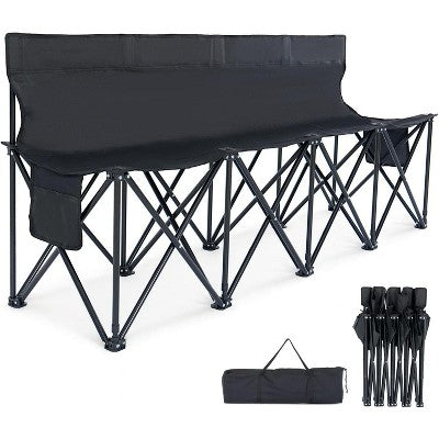  Docred Portable Bench 4/6/9 Seat Soccer Benches For Team, Folding Soccer Bench Chair Sideline Benches Camping Chairs With Carry Bag