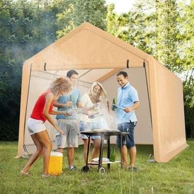  Costway 9x17 Ft Heavy Duty Carport Canopy PE Car Tent Steel Outdoor Garage Shelter