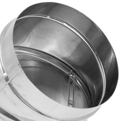  DuraVent DuraBlack 6 Inches Stainless Steel Single Wall Wood Burning Stove 45 Degree Elbow Pipe Connector To Vent Smoke And Exhaust, Silver