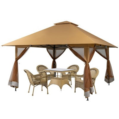  Costway 13x13ft Pop-up Instant Canopy Tent Mesh Sidewall UV50+ Adjust Outdoor Patio
