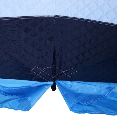  Outsunny 8 Person Ice Fishing Shelter, Waterproof Oxford Fabric Portable Pop-up Ice Tent With 4 Doors For Outdoor Fishing, Blue