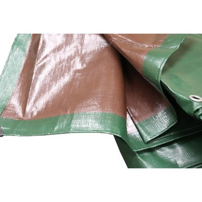  Moose Supply Heavy Duty Waterproof Poly Tarp Covers, Green/Brown, 12 Mil