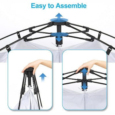  VINGLI 2 Room Shower Tent, 7.5 FT Instant Pop Up Shelter With Carrying Bag, Privacy Changing Room Tent