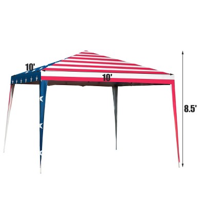  Costway 10'x10' Folding Pop Up Tent Gazebo Canopy Mesh Sidewall