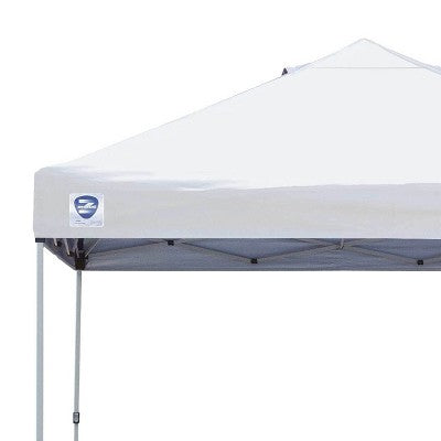  Z-Shade 10 X 10 Foot Peak Straight Leg Portable Instant Shade Tent Outdoor Canopy With Reliable Stakes, Steel Frame, And Carrying Bag, White