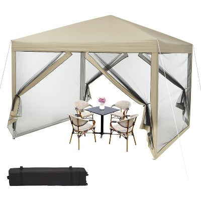  Acekool Pop Up Canopy Tent, Easy Up Outdoor Shelter With Mosquito Netting, Sun Shade, 3 Adjustable Heights, Wheeled Bag For Patio, Camping, Picnic