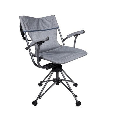  Zenithen Folding Lawn 360 Swivel Chair With Armrests, Blue Grey