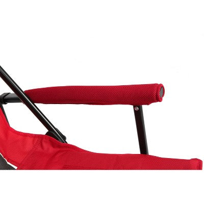  DOMETOUR High Back Heavy Duty Lawn Chair Support 250LBS, Portable Collapsible Chair With Cup Holder -Red