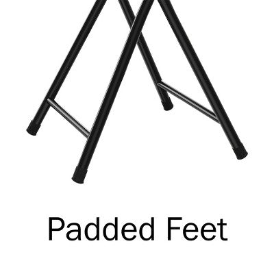 Trademark Home Heavy-Duty 24-Inch Folding Stools With Padded Seats, Black, Set Of 4