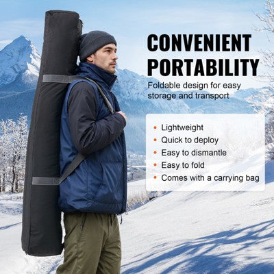  VEVOR Portable Ice Shelter, 3-4 Person Insulated Pop-Up Ice Fishing Tent, 35 Square Feet Fishable Area, Thermal Ice Shanty For Winter Fishing