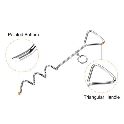  Unique Bargains Tent Stake Spiral Stainless Steel Heavy Load Ground Spike Tie Down Peg