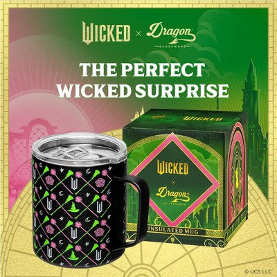  Dragon Glassware X Wicked 12 Oz Stainless Steel Camp Mug - Black