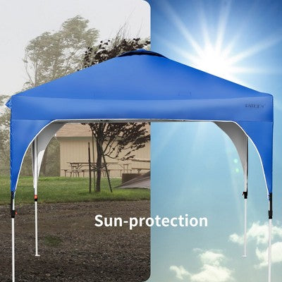 10x10 FT Outdoor Pop Up Tent Canopy Height Adjustable Sun Shelter W/ Roller Bag