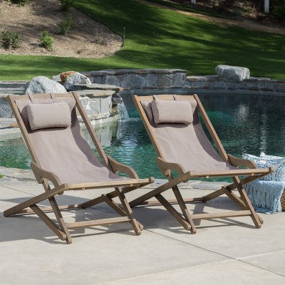  PAGED Folding Tanning Chairs Set Of 2 Portable Lounge Chair Outdoor For Camping, Beach, Picnics, Patio, Pool