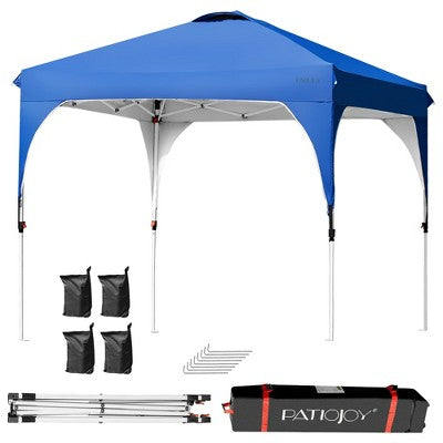  10x10 FT Outdoor Pop Up Tent Canopy Height Adjustable Sun Shelter W/ Roller Bag