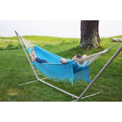  Bahia Crochet Double Hammock - Blue - Sol Living